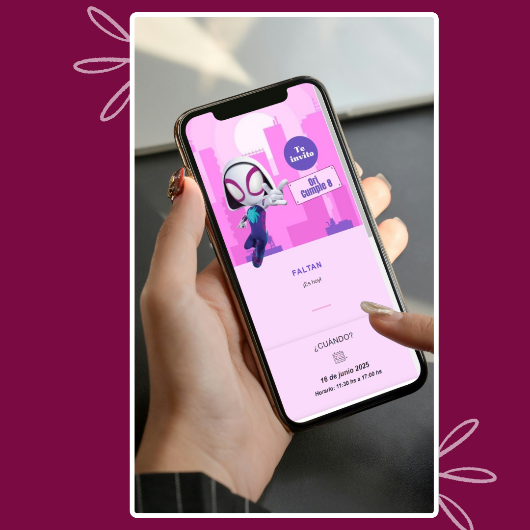 Invitación digital personalizada para cumpleaños infantil temática